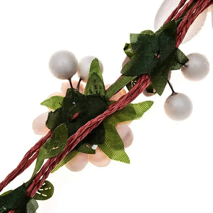 Paper Rope Garland Headdress Headband Simulation Rose Headband Wedding Jewelry