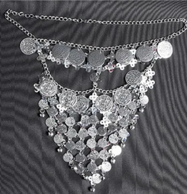 Vintage Belly Dance Costume Accessory Beaded Headwear Bollywood Princess Jewelry Silver - Shop at LoveMi
