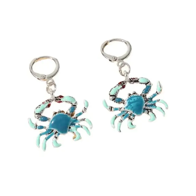 Women Earrings Elegant Crab Shape Earrings Glossy Metal Dangle Earring Crab Shape Drop Earring Party Hook Earrings Jewelry One Pair - Shop at LoveMi