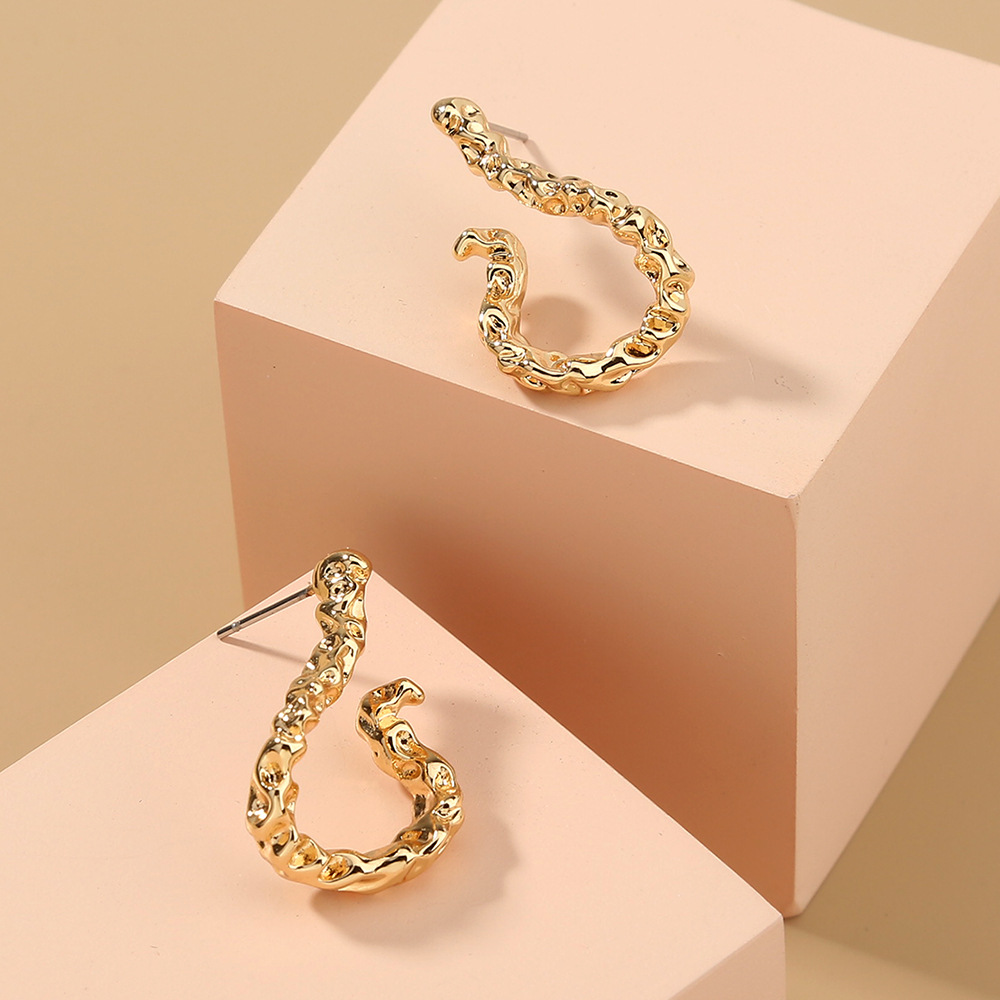 Abstract Metal U-shaped Abstract Wind Jewelry Stud Earrings Irregular Earrings