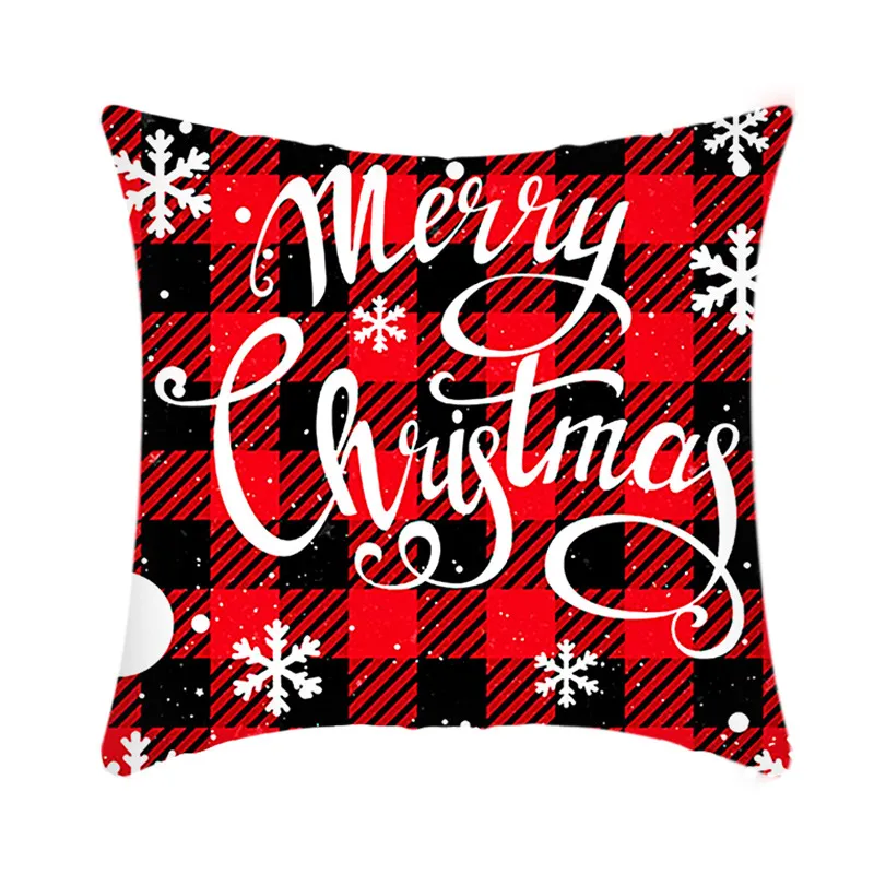 Merry Christmas Cushion Cover 45cm Elk Santa Claus Short Plush Sofa Pillow Cover Home Decor Pillowcase Christmas Decoration – image 6