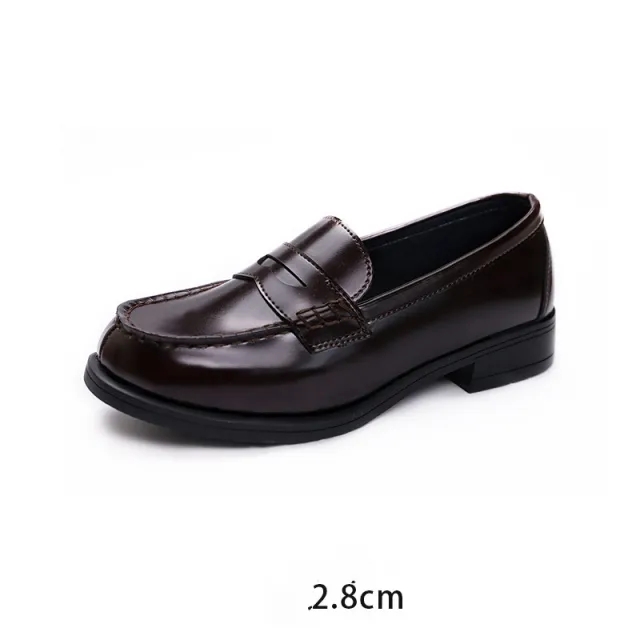 Leather Shoes Low heel College Style Japanese Uniform Shoes Loafers Brown - Shop at LoveMi