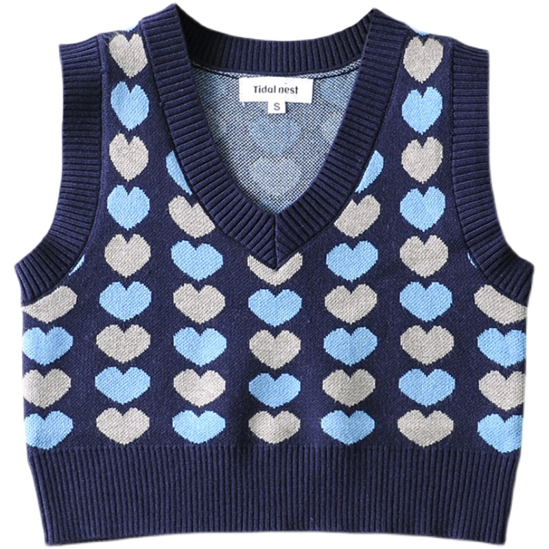 Love Embroidery Knit Vest Women's Slimming Sweater Outer Wear Sleeveless Vest