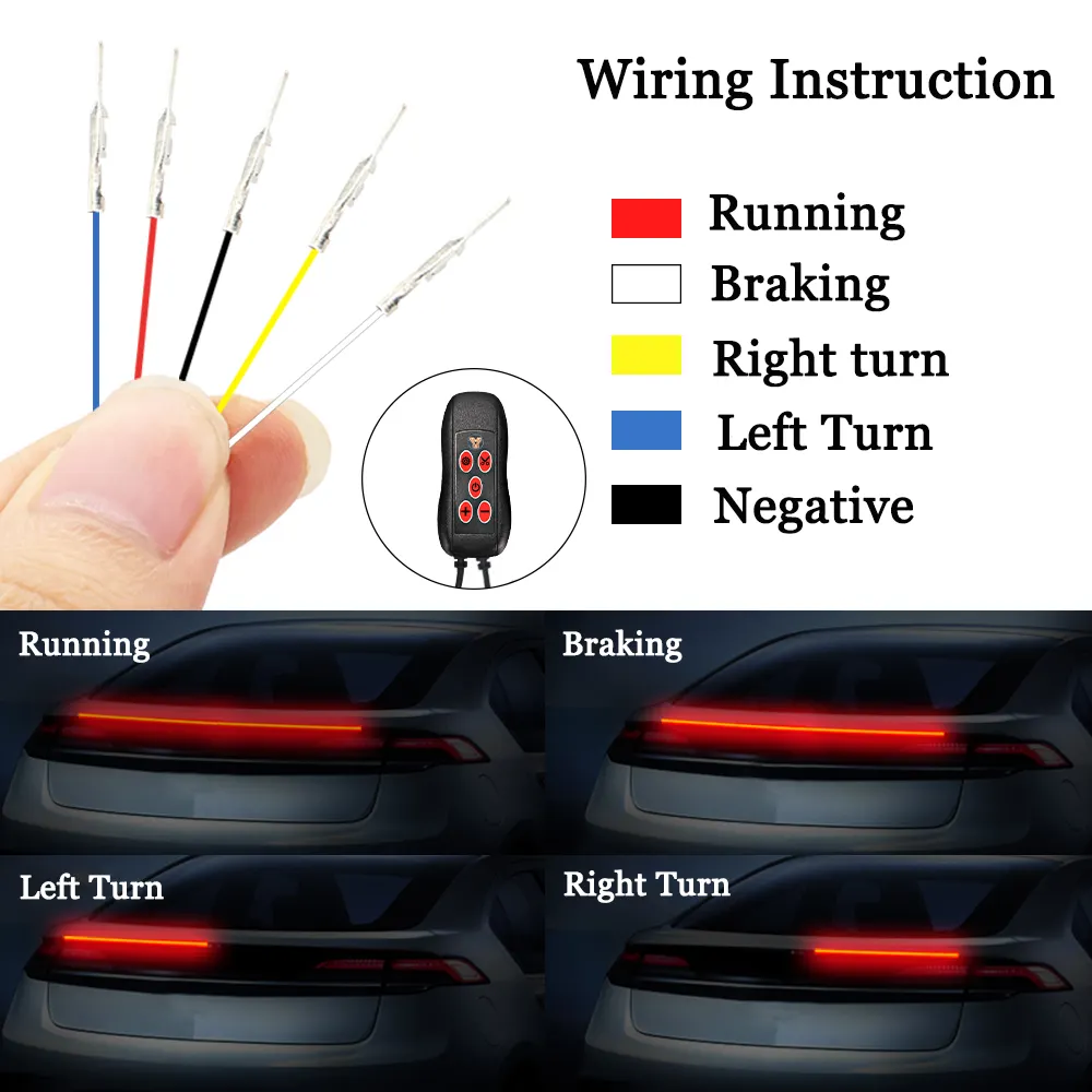 Universal Trunk Spoiler LED Car Strip Brake
