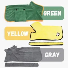 Absorbent Pet Bathrobe With Waist-wrapped Microfiber - 3Color Set - View 1