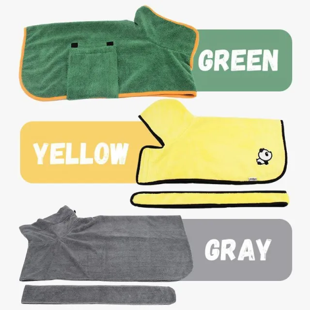 Absorbent Pet Bathrobe With Waist wrapped Microfiber 3Color Set - Shop at LoveMi