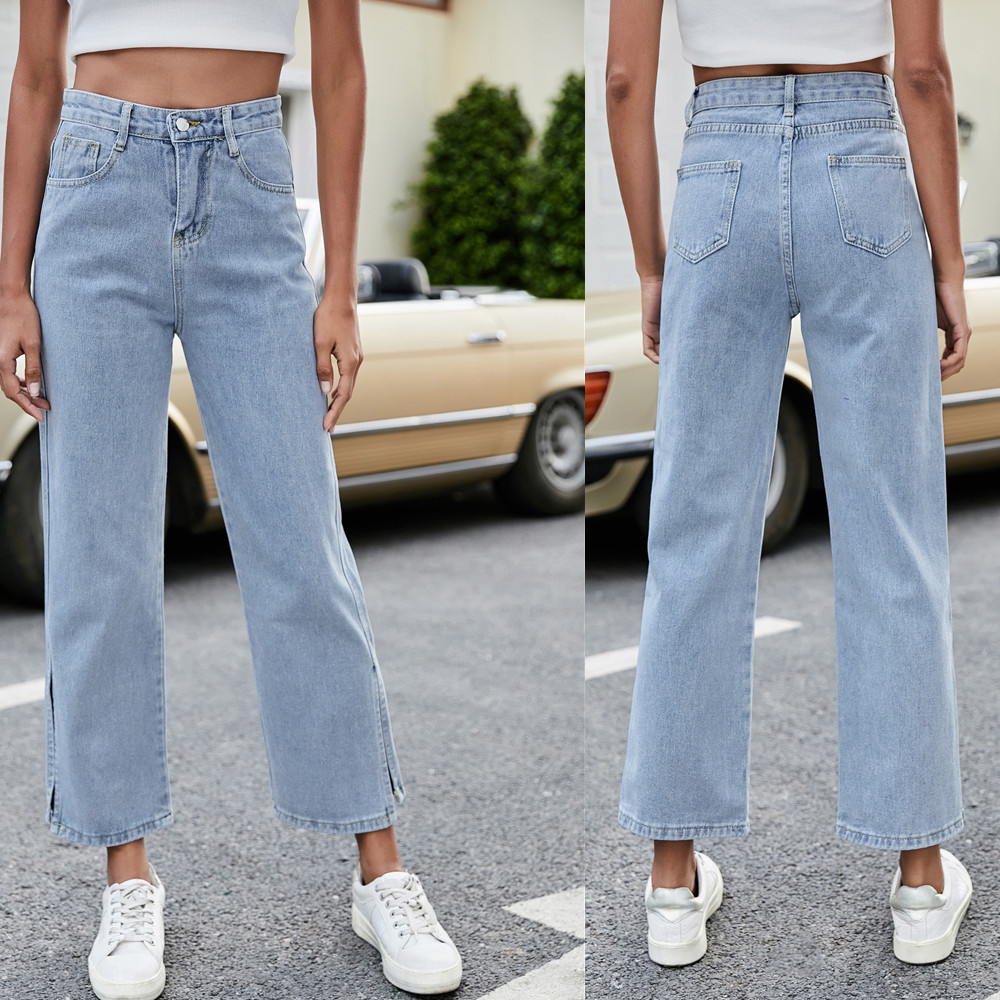 Casual Side Slit All-match Jeans