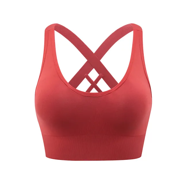 Back And Gather The Shockproof Sports Bra Without Steel Red - Shop at LoveMi