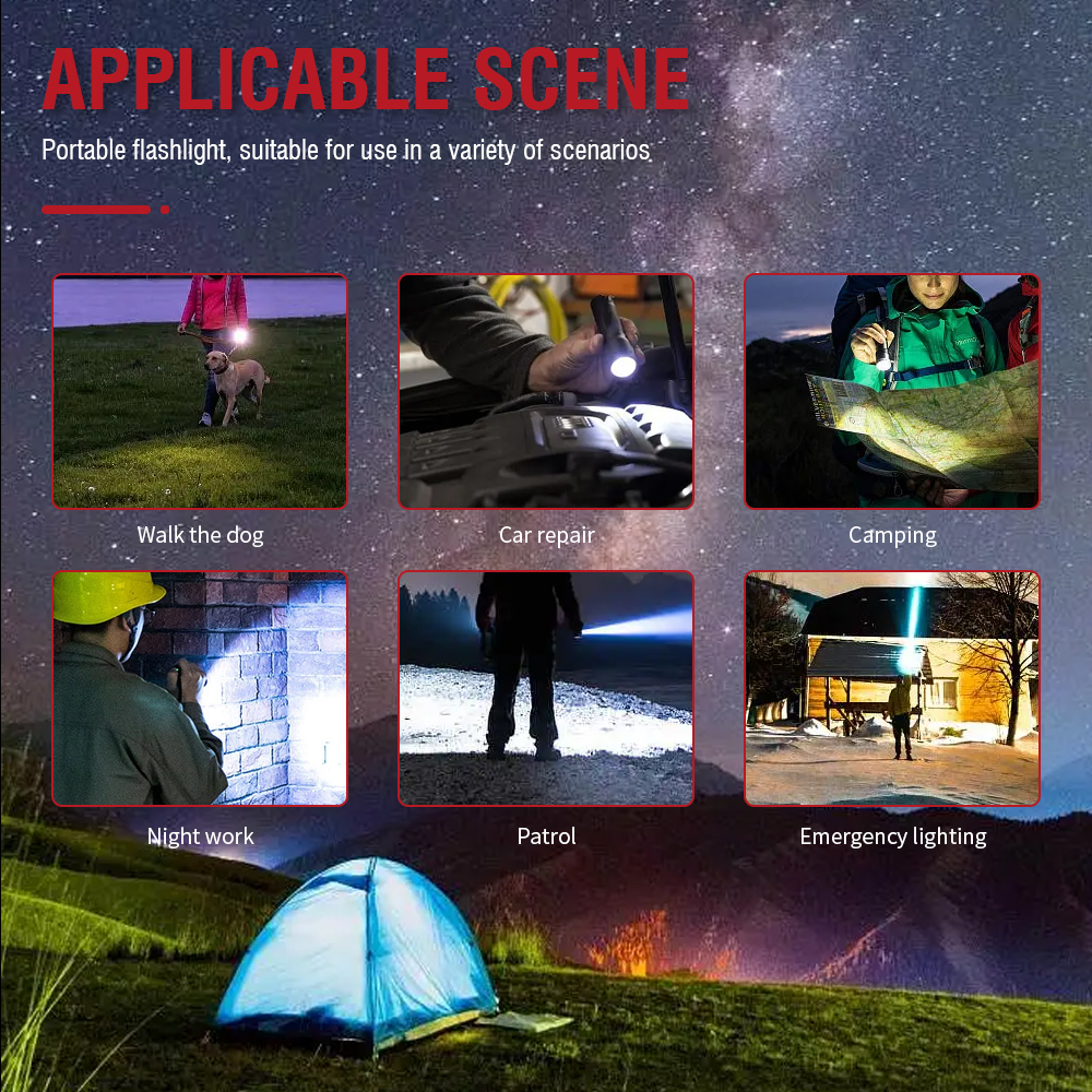 Mini Camouflage LED Flashlight Rechargeable Torch Lamp