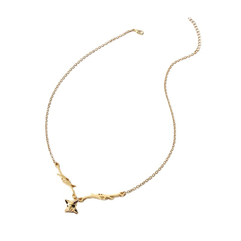 Gold And Silver Meteor Hammer Antler Necklace Female Clavicle Chain