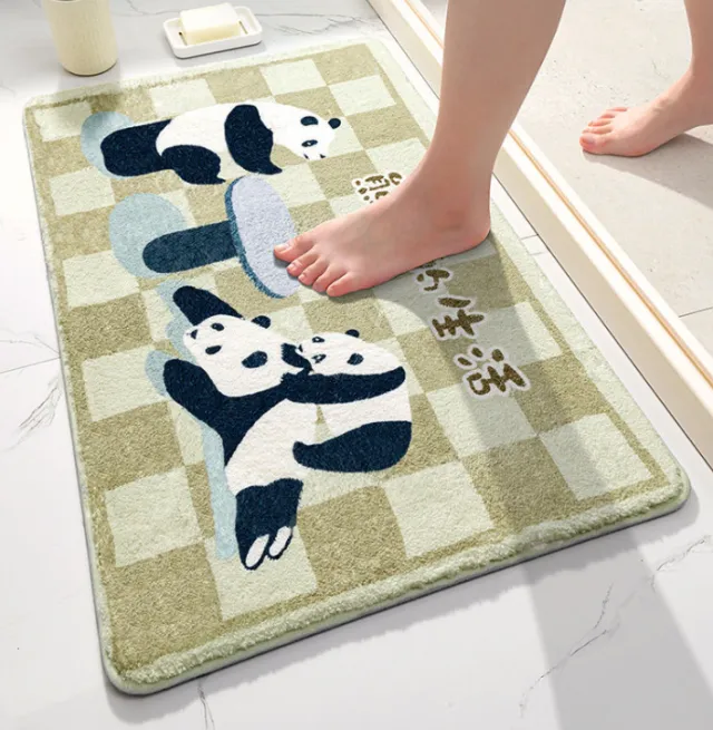 Bathroom Absorbent Floor Mat Toilet Toilet Door Nonslip Panda Life - Shop at LoveMi