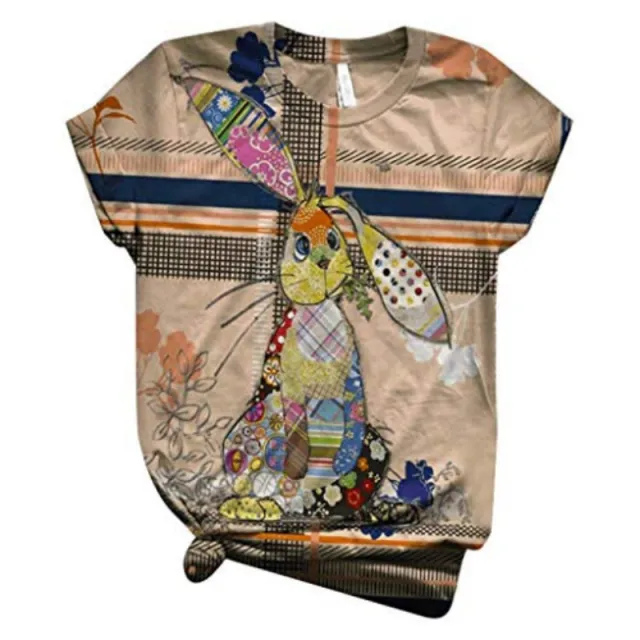 Women's Loose Summer Cartoon Printed Short Sleeved Z2232108 Xxl - Shop at LoveMi