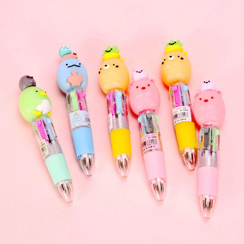 Kawaii Multi Color Ballpoint Pen Retractable | Cute Animals