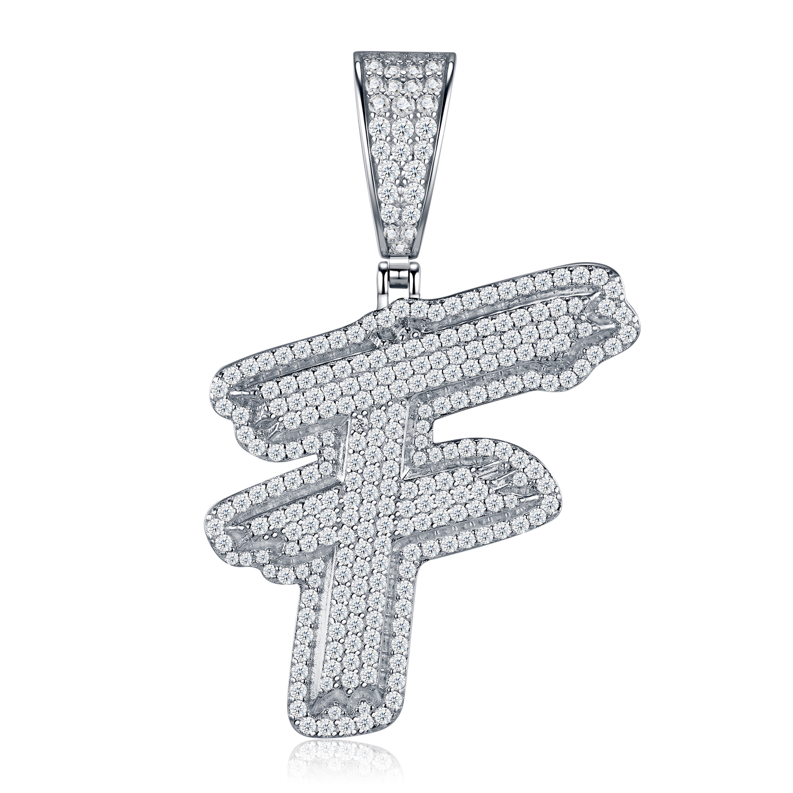 Fashion Design 26 Letters - F Set With Top Quality Morganite In Luxurious Fashion And Mid-Prive Mode Jewelry Silver Pendant Necklace, Made Of S925 Silver Electroplated With Platinum. - Image 1