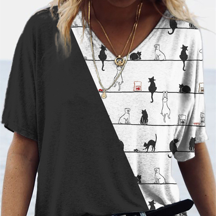 3D Printing Personality Printing Loose Women's T Shirt Top