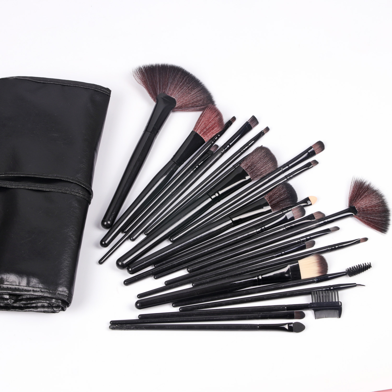 Shadowing 24 Makeup Brushes Set, Brownnatural Wood Black - Shop at LoveMi