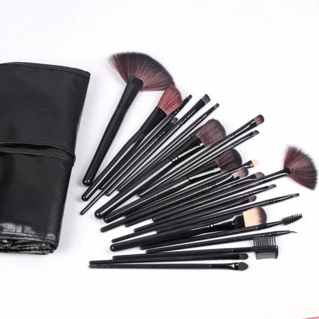 Shadowing 24 Makeup Brushes Set, Brownnatural Wood Black - Shop at LoveMi