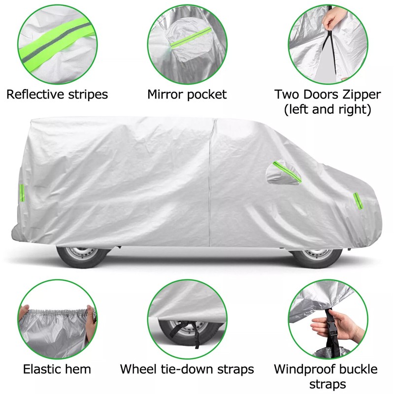 Heavy Duty Full Car Cover Waterproof Protector Fits For VW Transporter Van T4 T5 — image 4