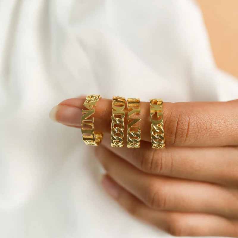 DIY English Alphabet Stainless Steel Ring