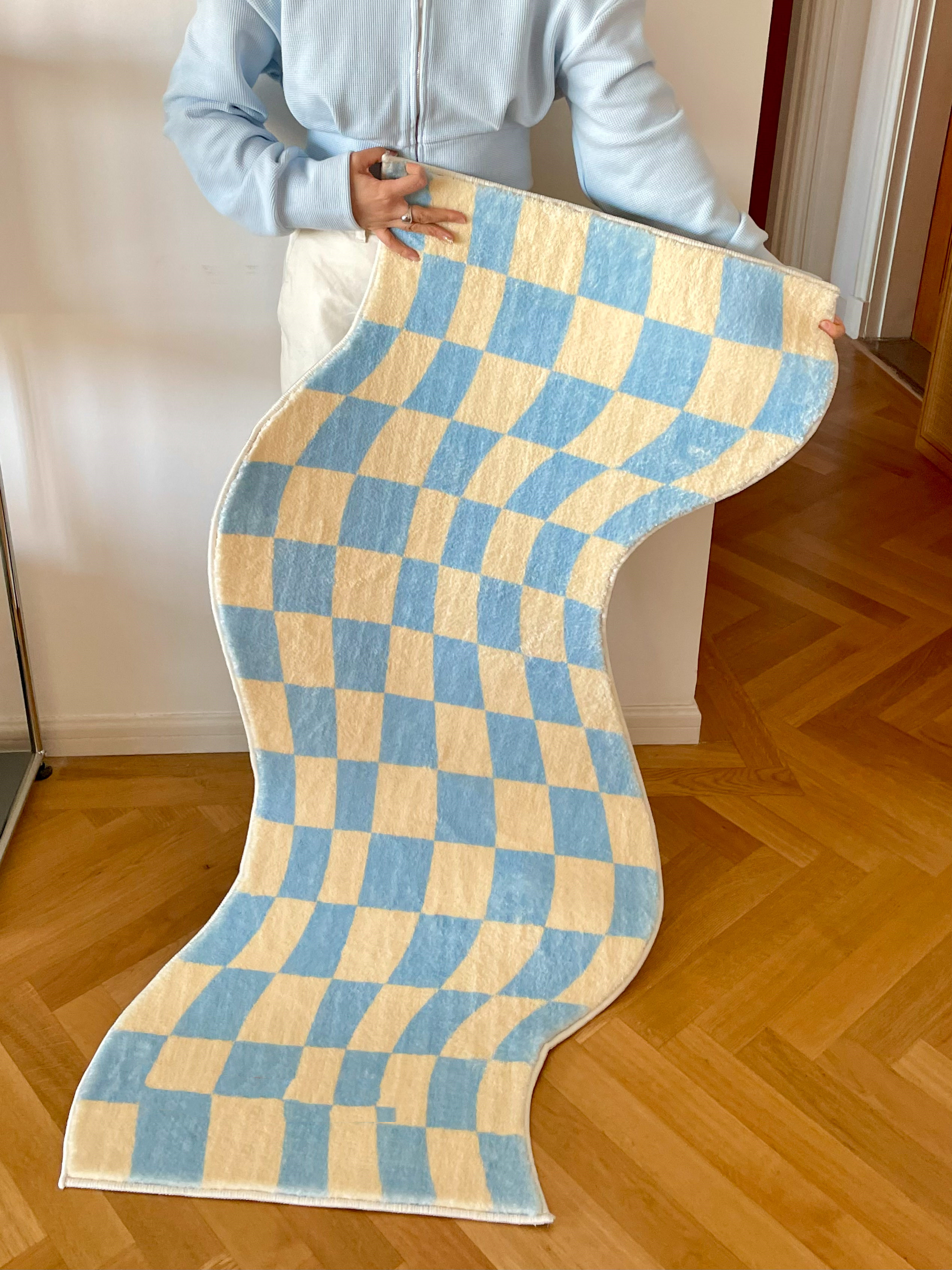 04b543b9 1d66 4481 a26a 279765ddceef - Design Special-shaped Checkerboard Bedroom Plush Doormat