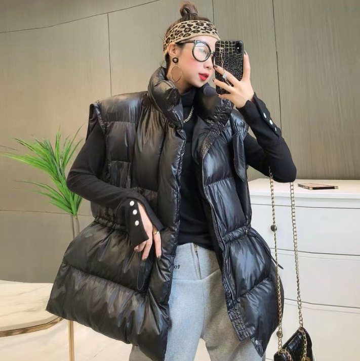 Women's Waistcoat Autumn And Winter Mid Length Down Padded Jacket Thick And Loose