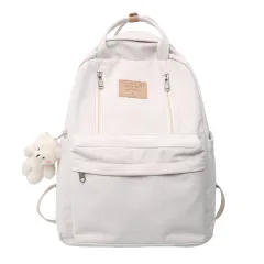 Cool Backpacks School Bag Double Zipper Tote Bags - Beige - View 1