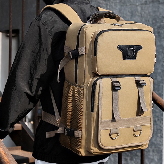 Men's Multi-functional Canvas Backpack With Large Capacity