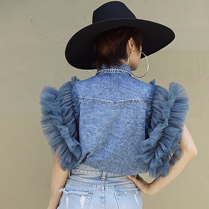 Title 1, Frayed denim jacket women