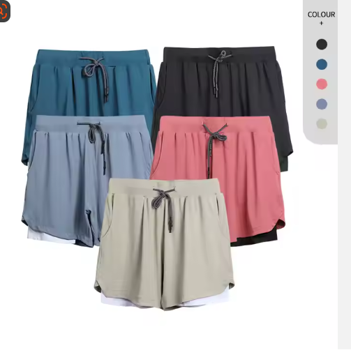 Gym Clothing Men Quick Dry 2 In 1 Gym Shorts Men Polyester Spandex Breathable Shorts Men Liner Running Fitness Shorts image 7