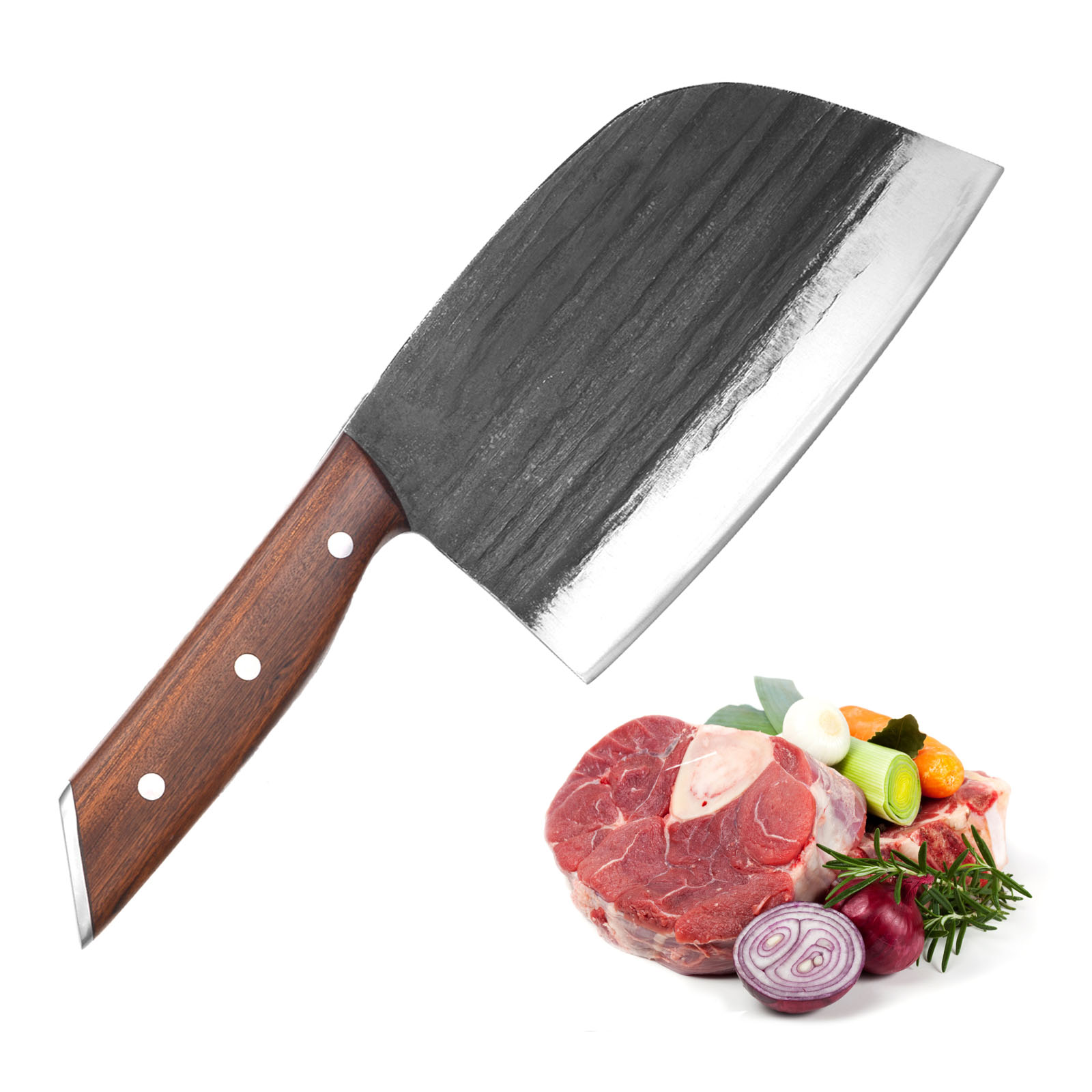 Meat Cleaver Knife Heavy Duty Japanese Hand Forged Chef Knife, Cleaver Knife For Meat Cutting