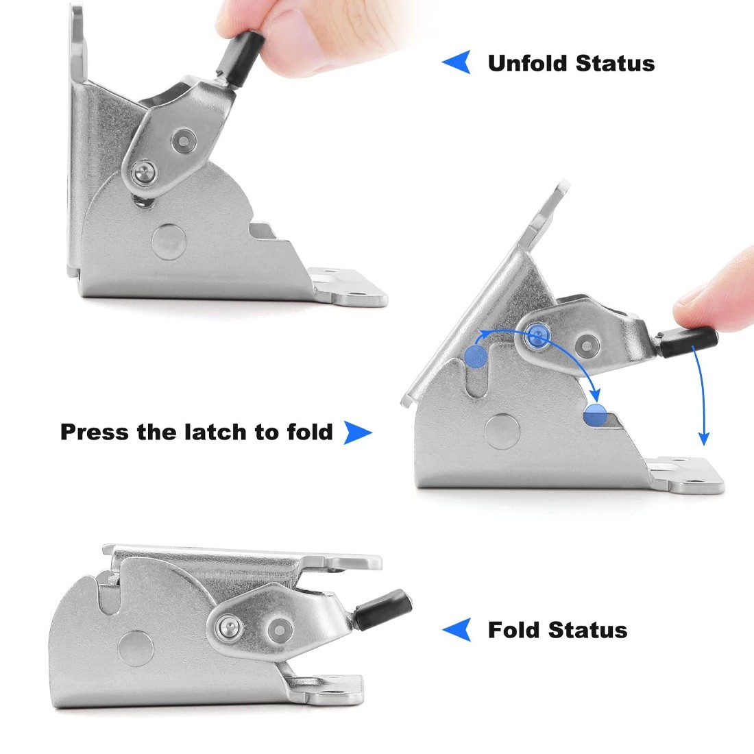 4x Folding Table Chair Leg Hinges 90 Degree Self-Locking Bracket Hinge Hardware 4