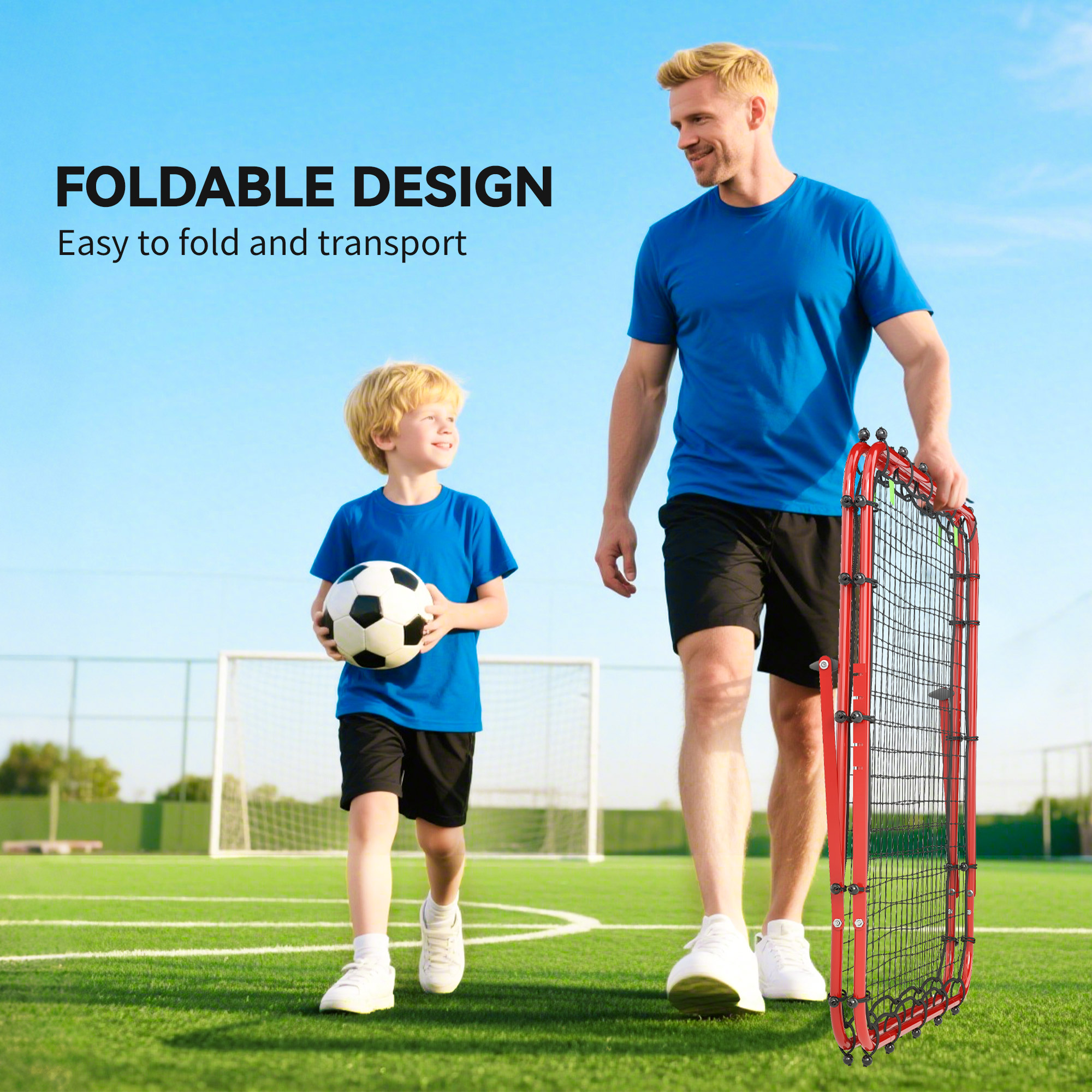 Double Sided Football Rebound Net, Five Adjustable Angle Door — image 8