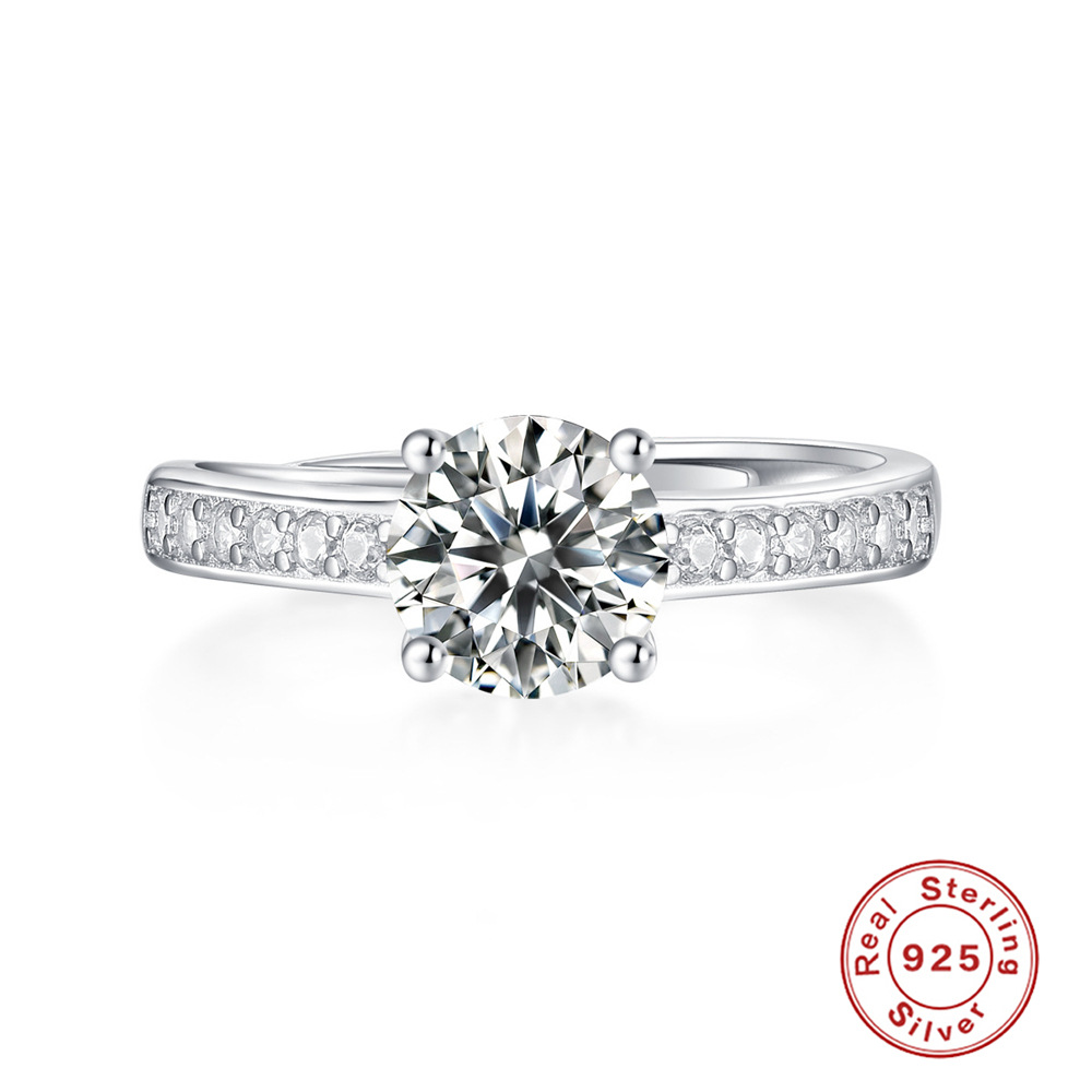 Title 1, Bague en argent S925 1 carat Moissanite. Bague ...