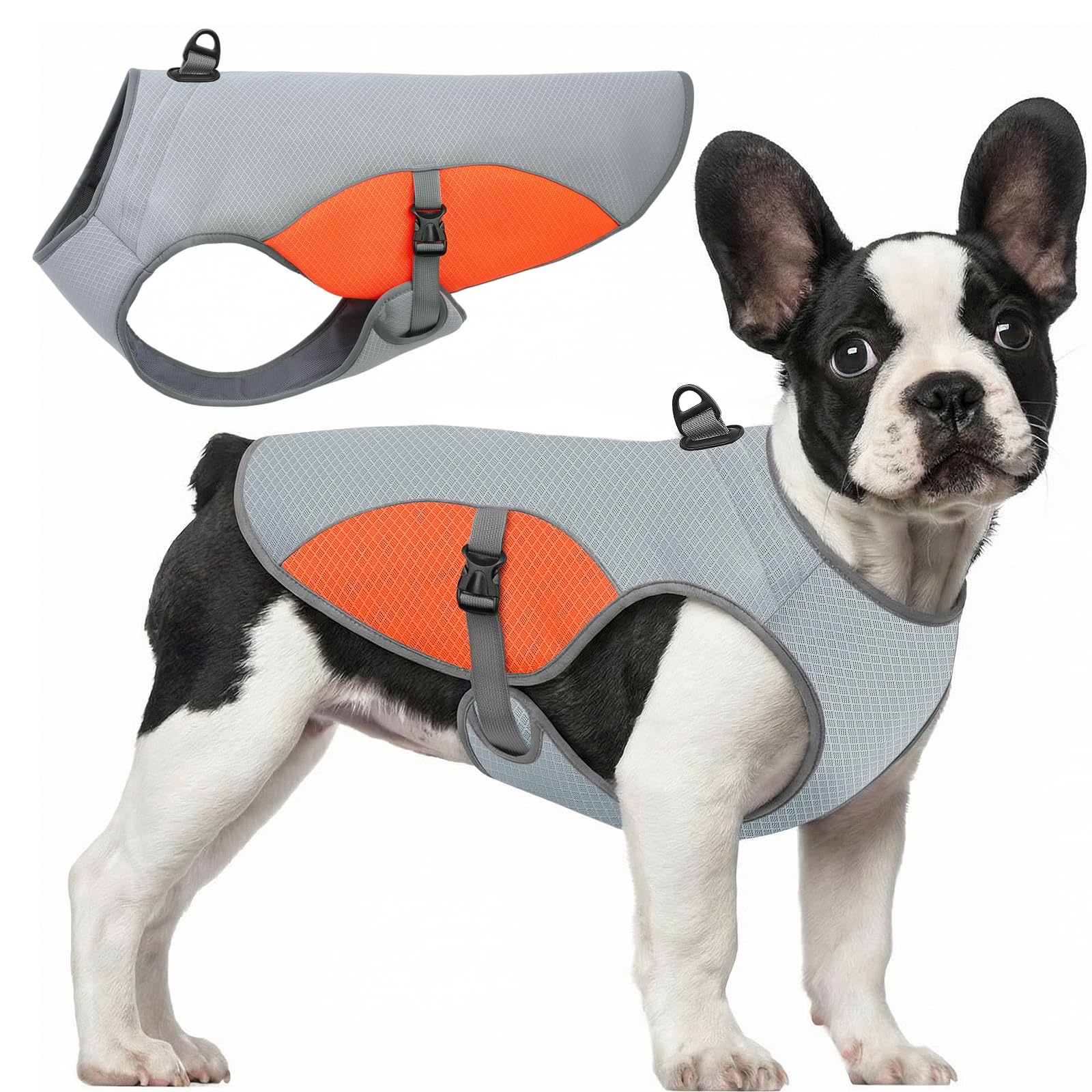 Dog Cooling Jacket For Large Dogs, Pet Cooling Vest With Mesh And D Ring, Dog Reflective Stripe Cooler Jacket For Beach, Hiking, Walking view 2