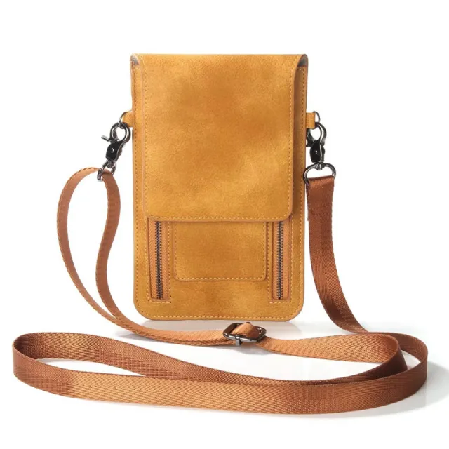 XS 876P S21 S20 Double Zip Crossbody Leather Case Brown - Shop at LoveMi