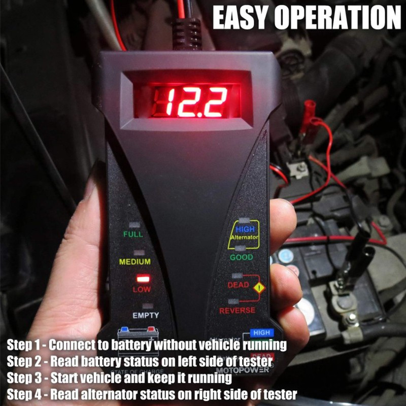 12V Digital Battery Tester & Voltmeter With LCD Display, Accurate Car Testers — image 3