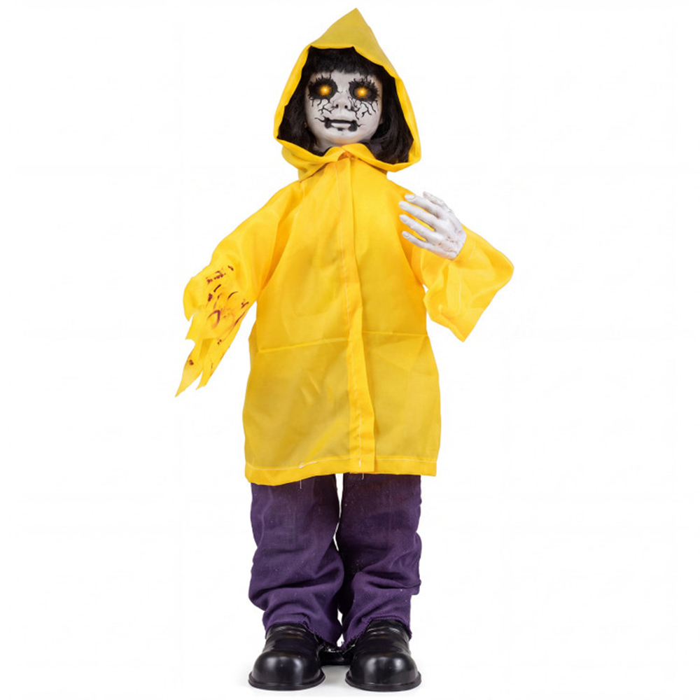 Animatronic Haunted Boy With Light Up Eyes And Creepy Sound 3
