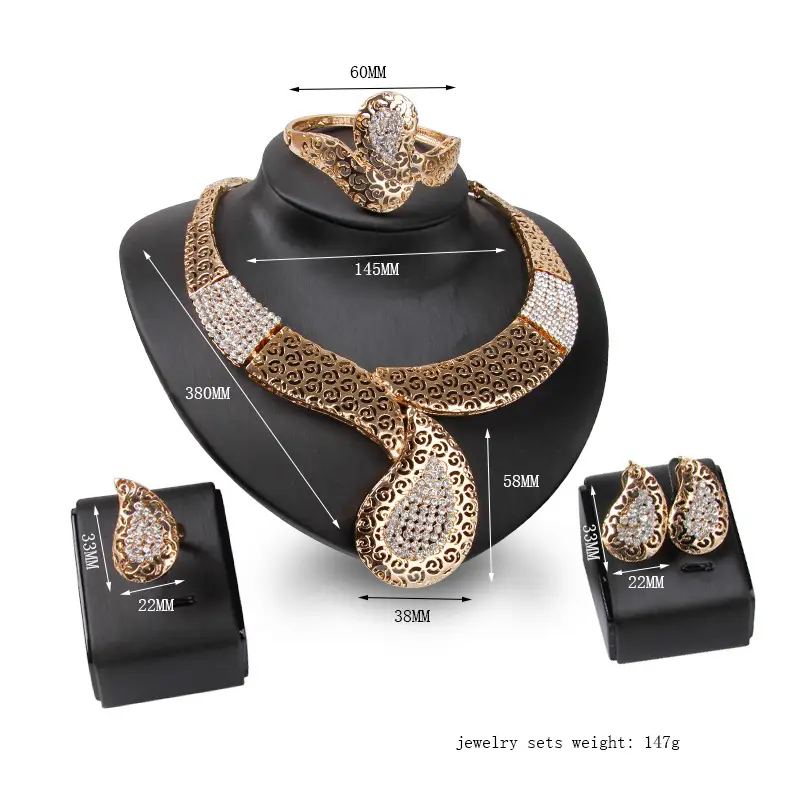 Gold-plated And Diamond Four-piece Dress Accessories