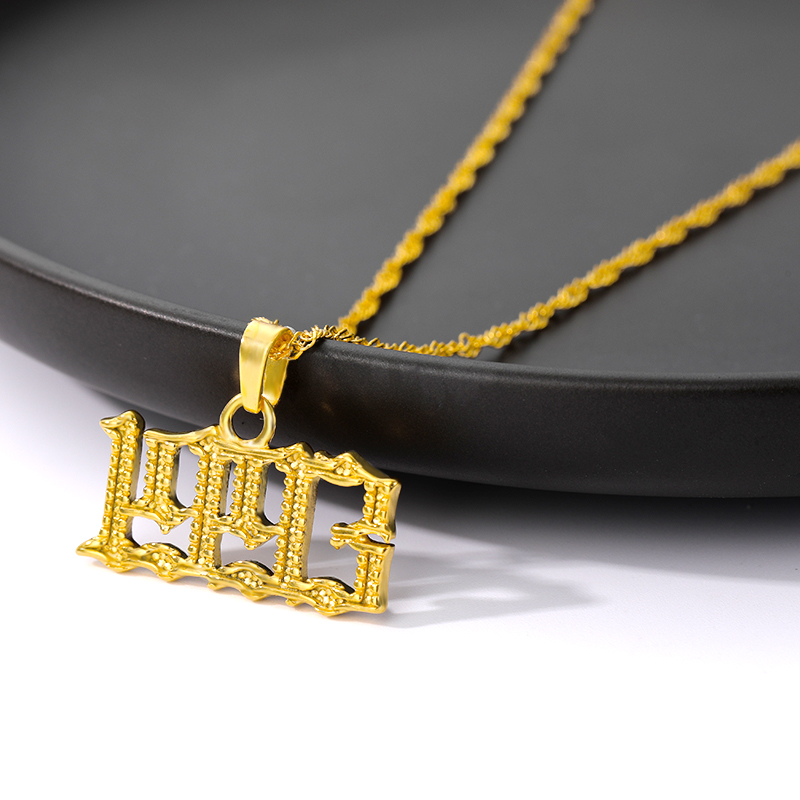 Fashionable Personality Stainless Steel Digital Necklace