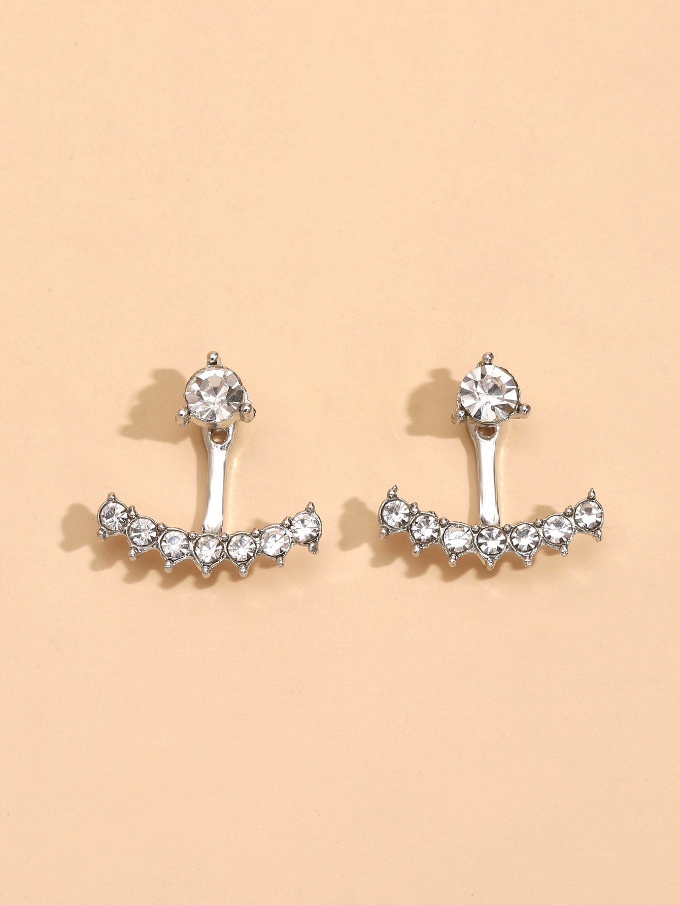 Simple Multi-layer Flat Snake Chain Electroplated Rhinestone Necklace