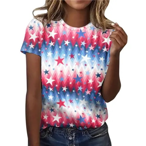 Crew Neck Women's Shortsleeve 3D Digital Printing