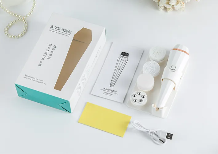4 In 1 USB Rechargeable Electric Facial Cleansing Brush Soft Skin Care Portable Massager Face Brush Deep Cleaning Device – image 5