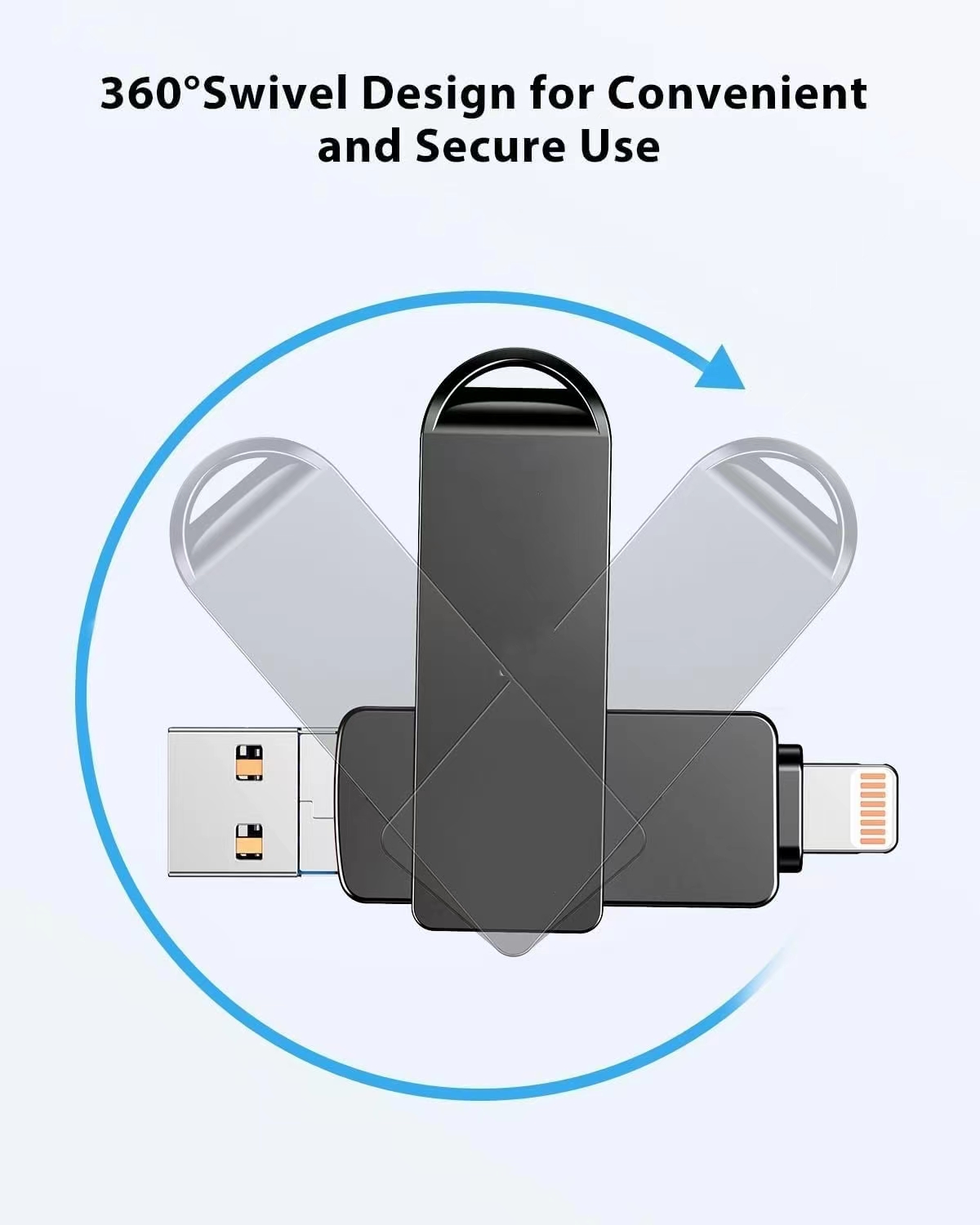 iPhone Photo Stick: High-Speed Memory Drive. MFi certified high-quality iPhone flash drive: The MFi-certified USB flash drive for iPhone can ensure high quality, and also provide you with excellent performance, allowing you to store data more safely! Made