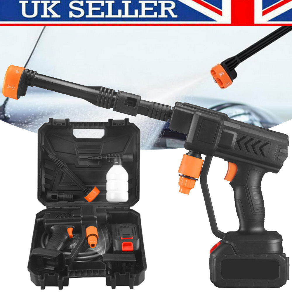 2 Battery Portable Cordless Car High Pressure Washer Jet Water Wash Cleaner Gun — image 4