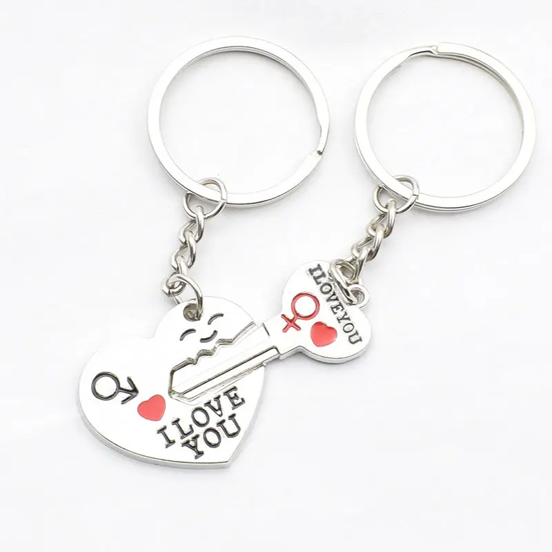 Heart-shaped Keychain English Secret Love Couple