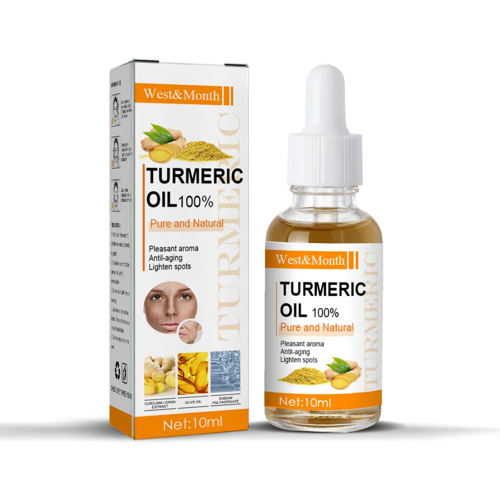 West&Month Turmeric Essential Oil Face Skin Anti-Wrinkle Lift Blemish Reduction Skin Care Moisturizing Oil - 2Pcs