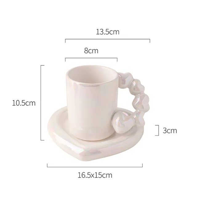 Mug Ceramic Coffee Cup And Saucer Set White - Shop at LoveMi