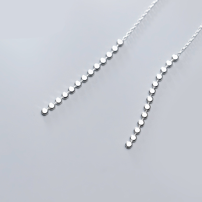 Small Discs Connected To Simple And Trendy Earrings