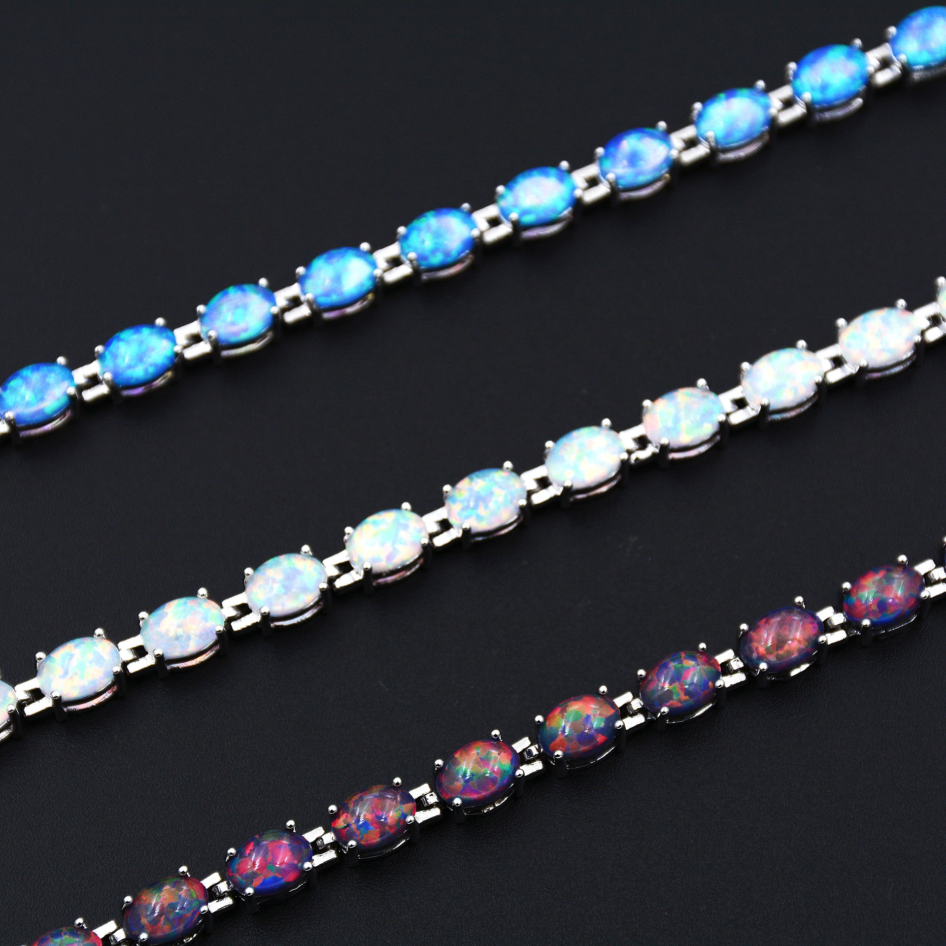 Women's Oval Opal Bracelet Tennis Chain