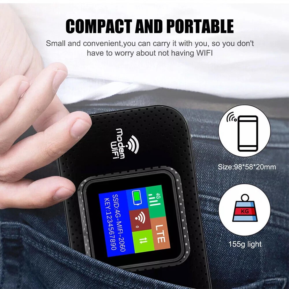 Portable Unlocked 5G LTE Wireless WiFi Router Mobile Broadband LCD MIFI Hotspot — image 12
